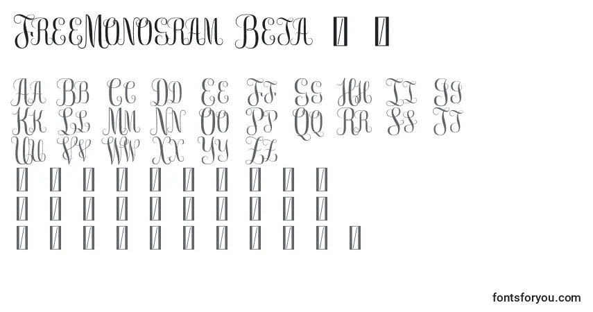 A fonte FreeMonogram Beta 0 5 – alfabeto, números, caracteres especiais