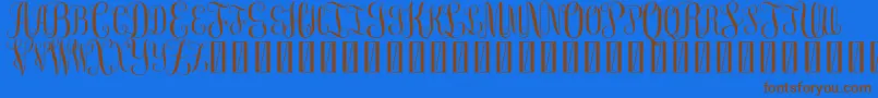 FreeMonogram Beta 0 5 Font – Brown Fonts on Blue Background