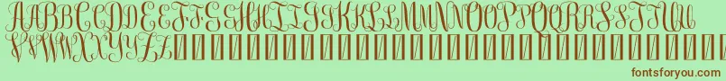 FreeMonogram Beta 0 5 Font – Brown Fonts on Green Background