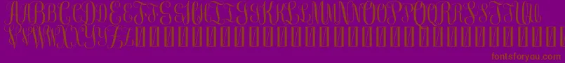 FreeMonogram Beta 0 5-Schriftart – Braune Schriften auf violettem Hintergrund