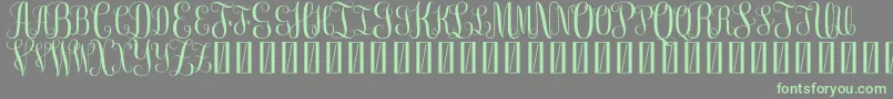 FreeMonogram Beta 0 5 Font – Green Fonts on Gray Background