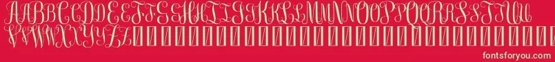 FreeMonogram Beta 0 5 Font – Green Fonts on Red Background