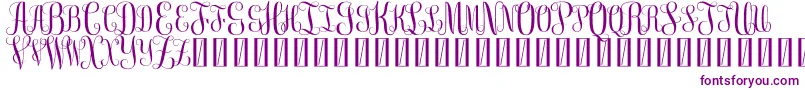 FreeMonogram Beta 0 5-Schriftart – Violette Schriften auf weißem Hintergrund