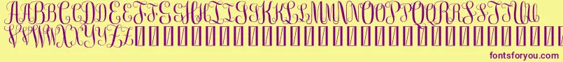 FreeMonogram Beta 0 5 Font – Purple Fonts on Yellow Background