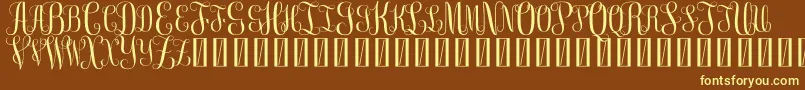 FreeMonogram Beta 0 5 Font – Yellow Fonts on Brown Background