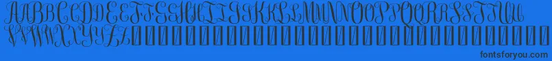 FreeMonogram Beta 0 5-Schriftart – Schwarze Schriften auf blauem Hintergrund