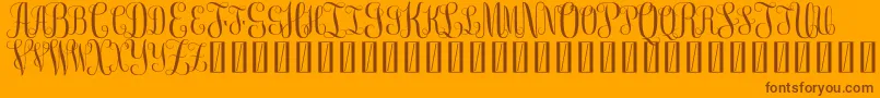 FreeMonogram Beta 0 5 Font – Brown Fonts on Orange Background