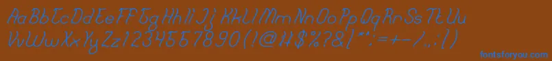 French Fries Bold Font – Blue Fonts on Brown Background