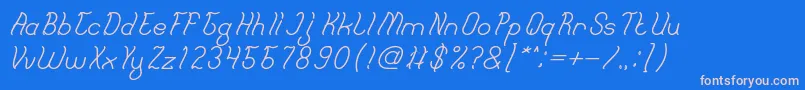 French Fries Bold-Schriftart – Rosa Schriften auf blauem Hintergrund