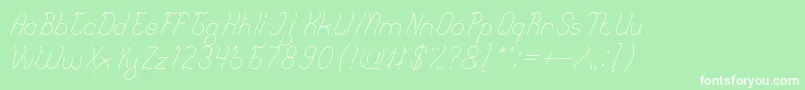 French Fries-Schriftart – Weiße Schriften auf grünem Hintergrund