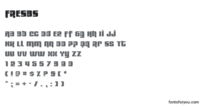A fonte FRESBS   (127216) – alfabeto, números, caracteres especiais