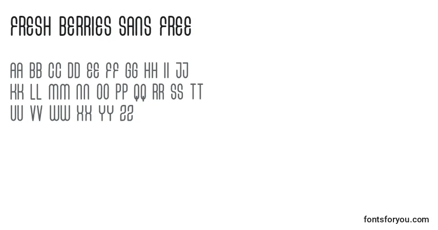 A fonte FRESH BERRIES Sans FREE – alfabeto, números, caracteres especiais