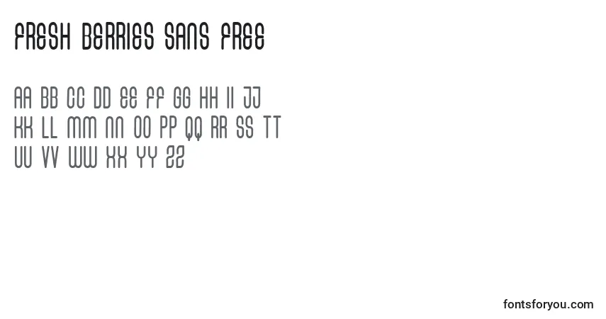 A fonte FRESH BERRIES Sans FREE (127218) – alfabeto, números, caracteres especiais