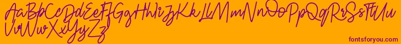 FRESH BERRIES Script FREE Font – Purple Fonts on Orange Background