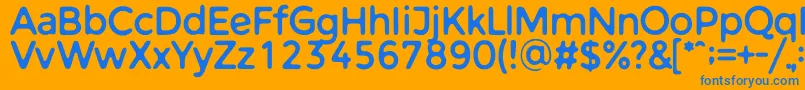 WarlowSans-Schriftart – Blaue Schriften auf orangefarbenem Hintergrund