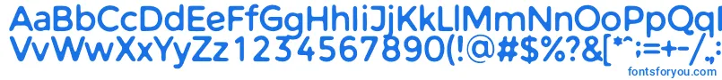 WarlowSans-Schriftart – Blaue Schriften auf weißem Hintergrund