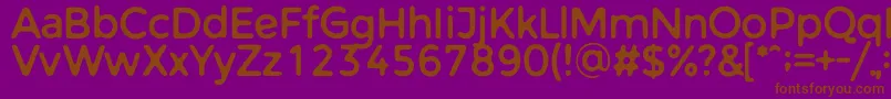 WarlowSans-Schriftart – Braune Schriften auf violettem Hintergrund