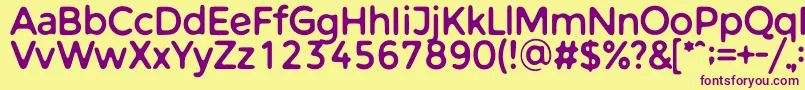 WarlowSans-Schriftart – Violette Schriften auf gelbem Hintergrund