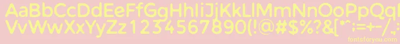 Fonte WarlowSans – fontes amarelas em um fundo rosa