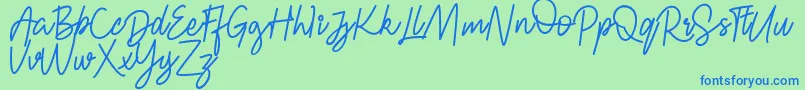 FRESH BERRIES Script FREE-fontti – siniset fontit vihreällä taustalla