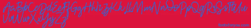 フォントFRESH BERRIES Script FREE – 赤い背景に青い文字