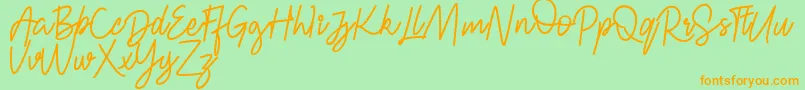 FRESH BERRIES Script FREE Font – Orange Fonts on Green Background