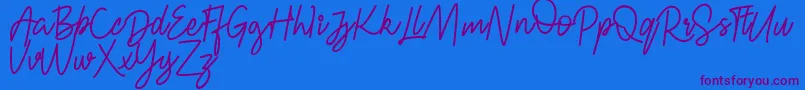 FRESH BERRIES Script FREE Font – Purple Fonts on Blue Background