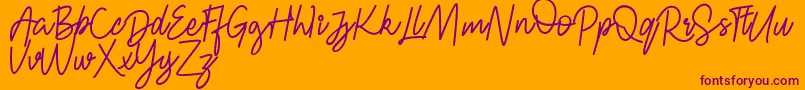 Шрифт FRESH BERRIES Script FREE – фиолетовые шрифты на оранжевом фоне