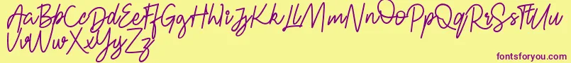 Fonte FRESH BERRIES Script FREE – fontes roxas em um fundo amarelo