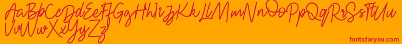 FRESH BERRIES Script FREE-fontti – punaiset fontit oranssilla taustalla