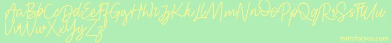 FRESH BERRIES Script FREE Font – Yellow Fonts on Green Background
