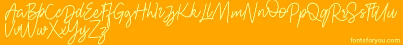 FRESH BERRIES Script FREE Font – Yellow Fonts on Orange Background