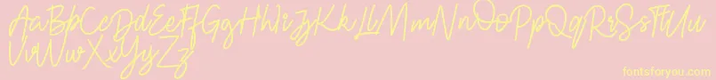 FRESH BERRIES Script FREE Font – Yellow Fonts on Pink Background