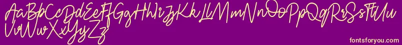 FRESH BERRIES Script FREE Font – Yellow Fonts on Purple Background