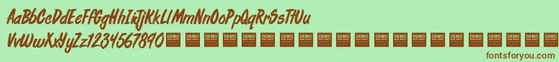 Fresh Daily   Demo Font – Brown Fonts on Green Background