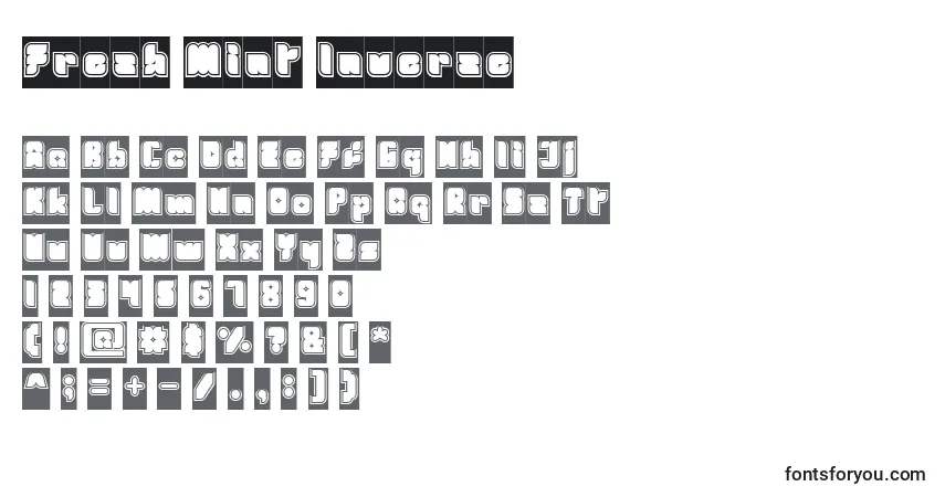 Шрифт Fresh Mint Inverse – алфавит, цифры, специальные символы
