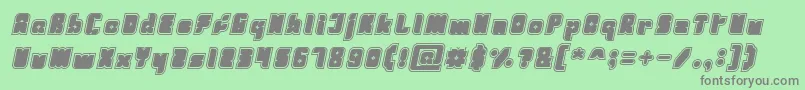 Fresh Mint Italic-Schriftart – Graue Schriften auf grünem Hintergrund