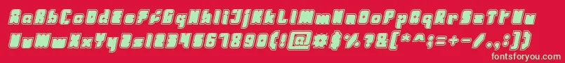 フォントFresh Mint Italic – 赤い背景に緑の文字