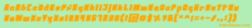 Fresh Mint Italic Font – Orange Fonts on Green Background