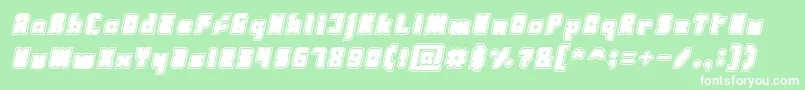 フォントFresh Mint Italic – 緑の背景に白い文字