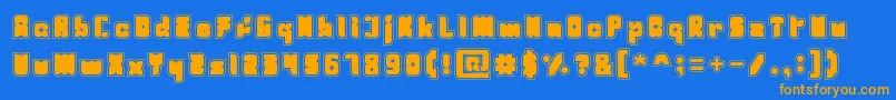 Fresh Mint Light-Schriftart – Orangefarbene Schriften auf blauem Hintergrund