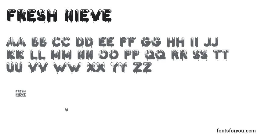 Шрифт Fresh Nieve – алфавит, цифры, специальные символы