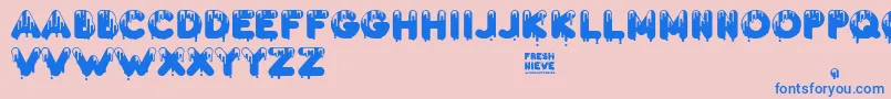 Fresh Nieve Font – Blue Fonts on Pink Background