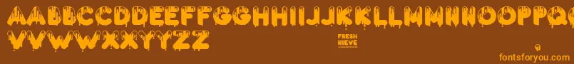 Fresh Nieve Font – Orange Fonts on Brown Background