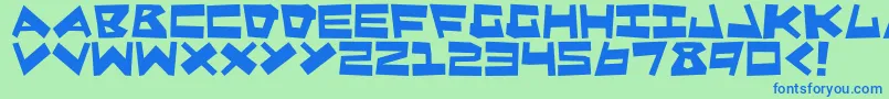QuakeShake Font – Blue Fonts on Green Background