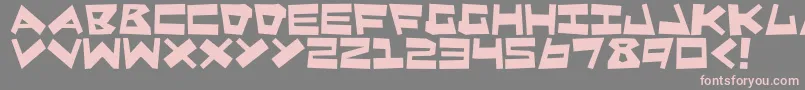 フォントQuakeShake – 灰色の背景にピンクのフォント