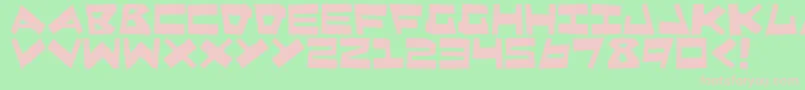 QuakeShake Font – Pink Fonts on Green Background