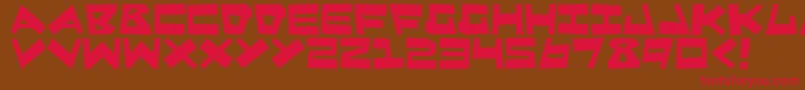 QuakeShake Font – Red Fonts on Brown Background