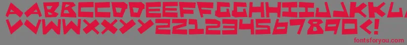 QuakeShake Font – Red Fonts on Gray Background