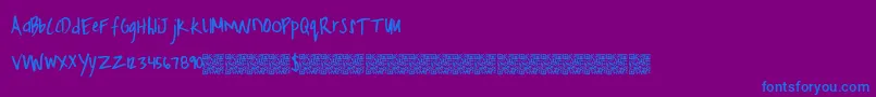 フォントFreshHoliday – 紫色の背景に青い文字